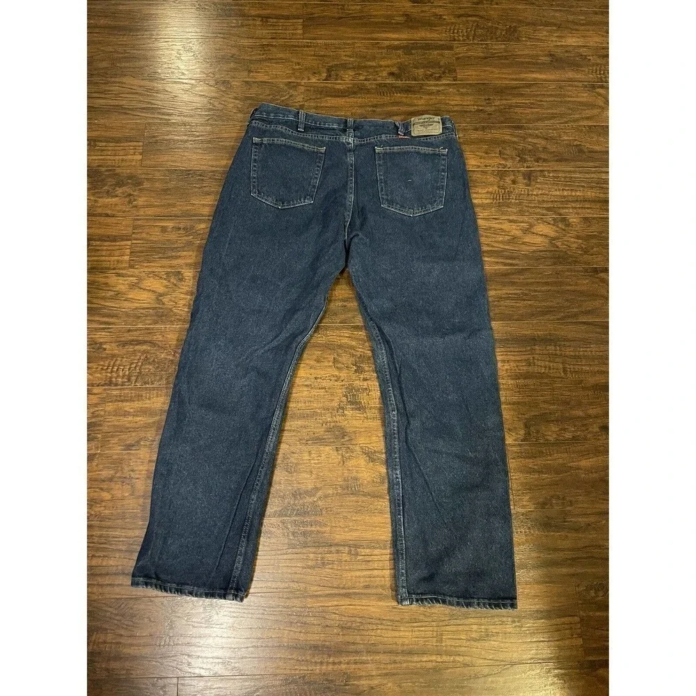 Wrangler Mens Jeans 40X32 Regular Fit Straight Leg 100% Cotton Dark Wash Blue